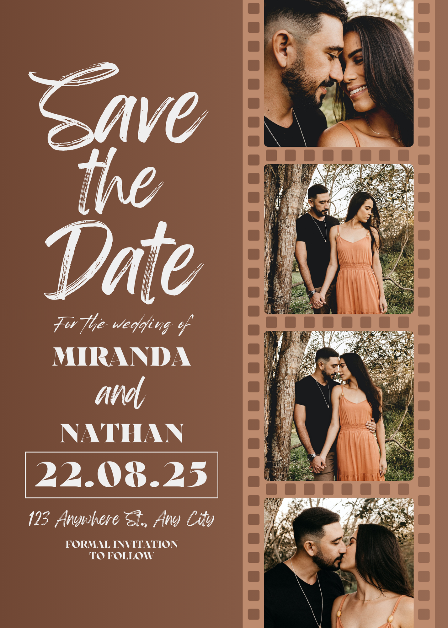 Brown Photo Booth Trendy Modern Save The Date Wedding Invitation